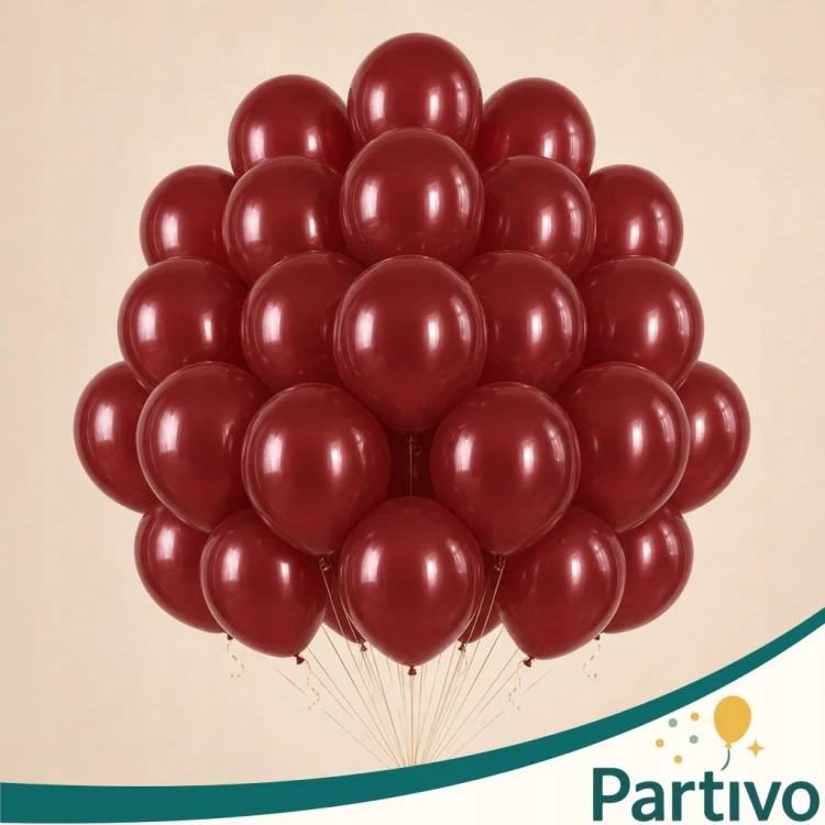 Balony BORDOWE WINE RED Matowe 45cm URODZINOWE Duże Gigant 10 Szt XXL