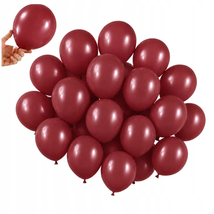 Balony BORDOWE WINE RED Matowe MINI MAŁE 13cm 50szt ZESTAW DO GIRLANDY