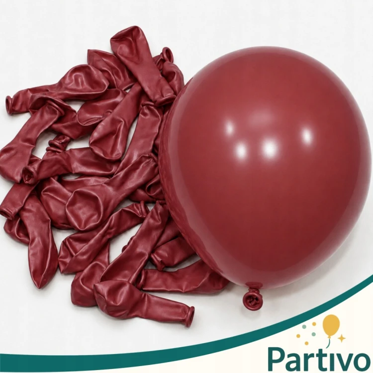 Balony BORDOWE WINE RED Matowe MINI MAŁE 13cm 50szt ZESTAW DO GIRLANDY