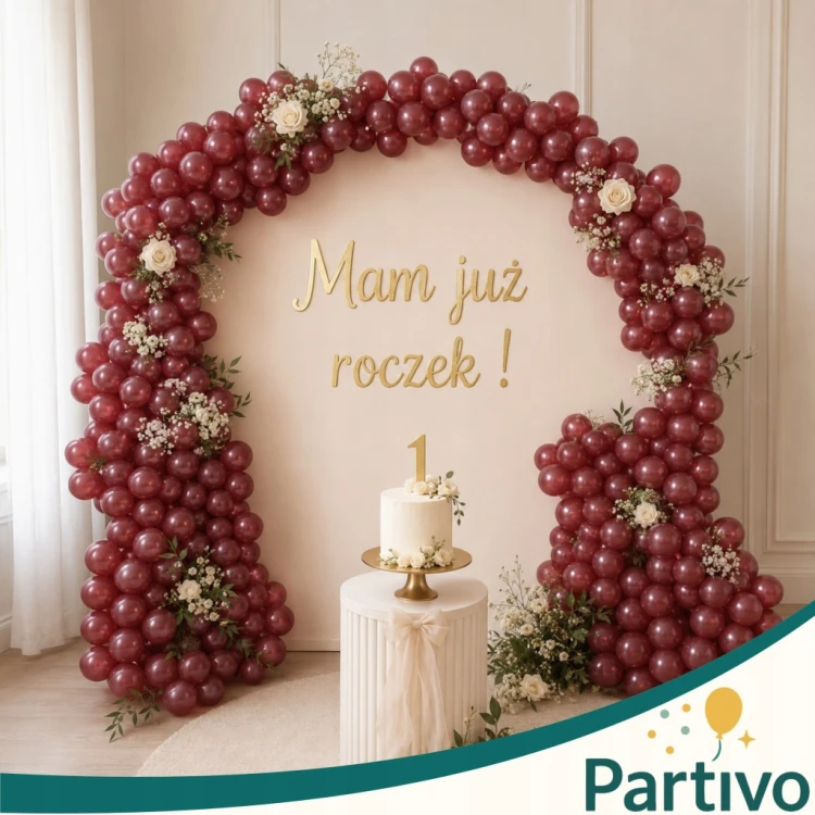 Balony BORDOWE WINE RED Matowe MINI MAŁE 13cm 50szt ZESTAW DO GIRLANDY