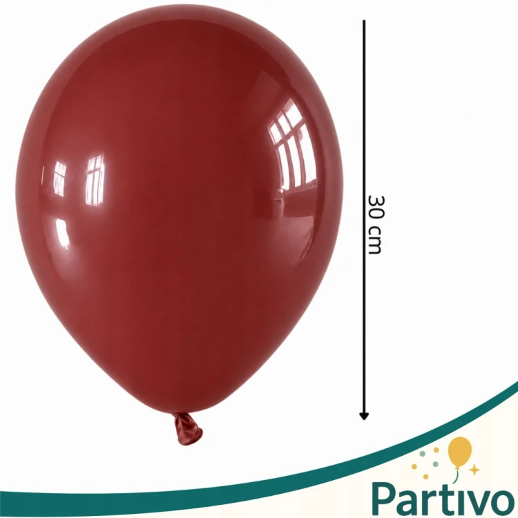 Balony BORDOWE Ciemny Czerwony Matowe Duże 30cm Urodzinowe Dekoracje 50szt
