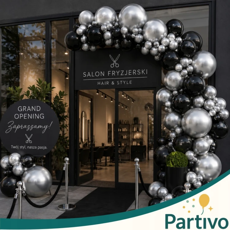Balony SREBRNE Chrom MINI MAŁE 13cm WESELE i Ślub 50szt ZESTAW DO GIRLANDY