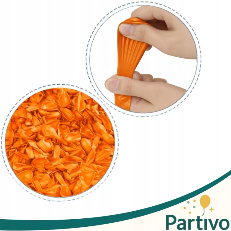 Balony POMARAŃCZOWE Matowe MINI MAŁE 13cm 50szt Urodziny ZESTAW DO GIRLANDY