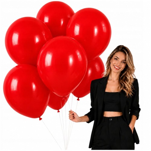 Balony CZERWONE Matowe 45cm URODZINOWE Na Urodziny Duże Gigant 10 Szt XXL