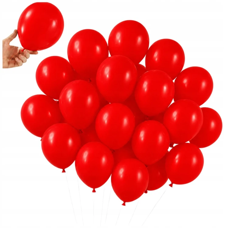 Balony CZERWONE Matowe MINI MAŁE 13cm 50szt Urodzinowe ZESTAW DO GIRLANDY