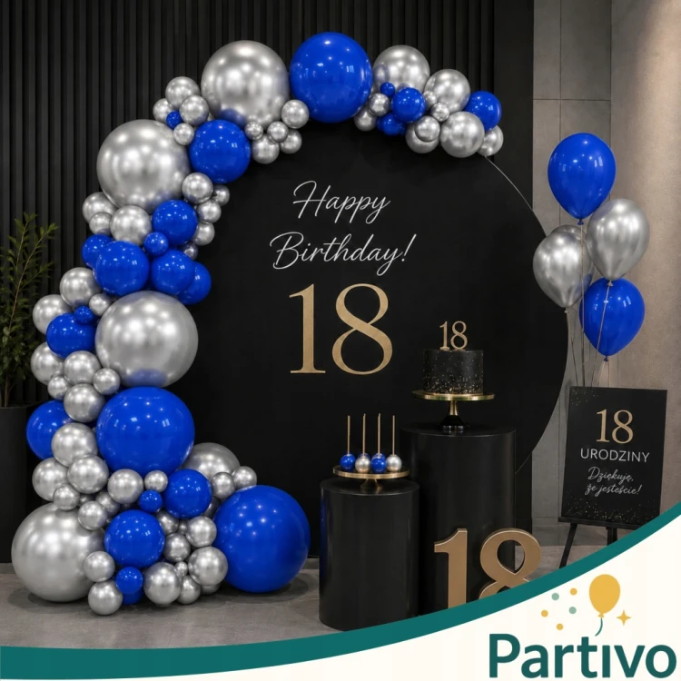 Balony Granatowe Matowe MINI MAŁE 13cm Navy Blue 50szt ZESTAW DO GIRLANDY