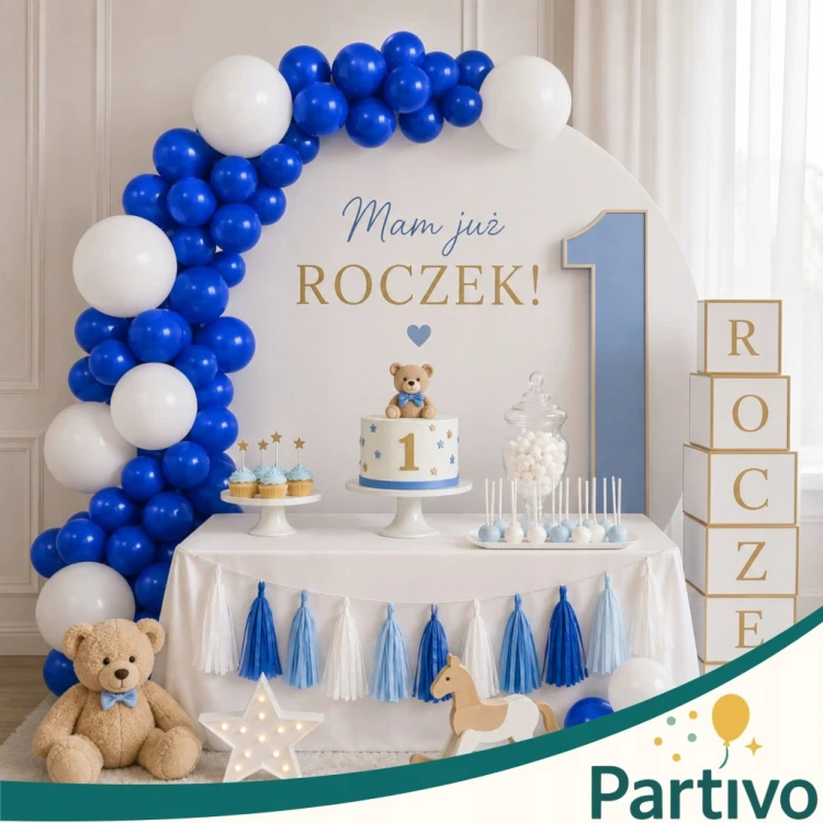 Balony Granatowe Matowe MINI MAŁE 13cm Navy Blue 50szt ZESTAW DO GIRLANDY