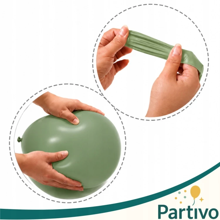 Balony EUKALIPTUS Matowe 45cm URODZINOWE Na Urodziny Duże Gigant 10 Szt XXL