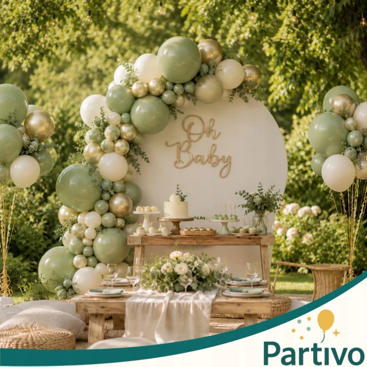 Balony Eukaliptus Matowe MINI MAŁE 13cm Zielone 50szt ZESTAW DO GIRLANDY