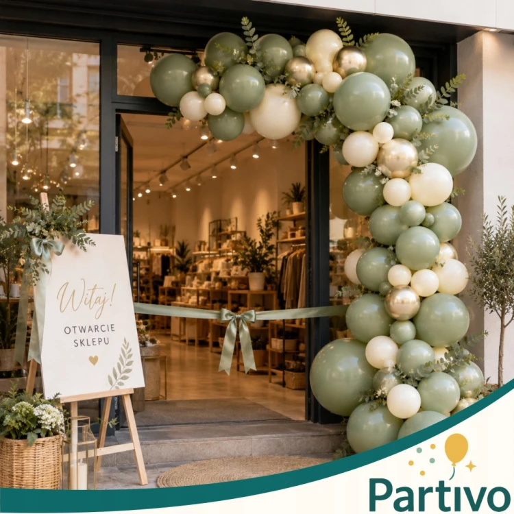 Balony Eukaliptus Matowe Zielone Duże 30cm Chrzest Boho Ślub Wesele 50szt