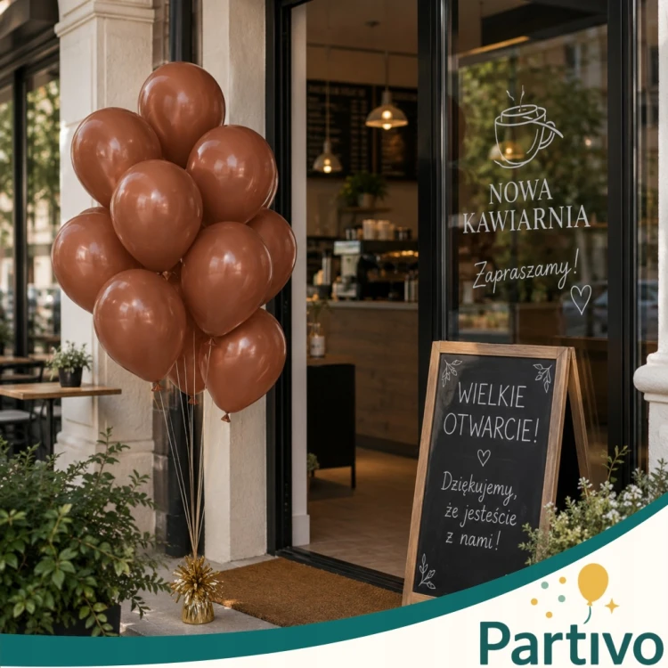 Balony KAWOWE Matowe 45cm URODZINOWE Na Urodziny Duże Gigant 10 Sztuk XXL