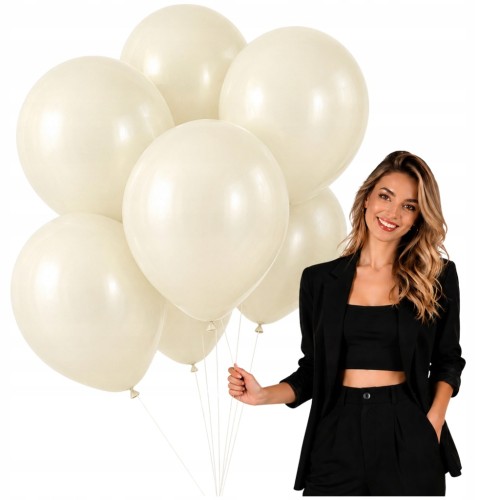 Balony KREMOWE Matowe 45cm URODZINOWE Na Urodziny Duże Gigant 10 Sztuk XXL
