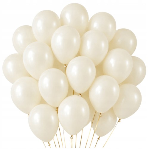 Balony Kremowe Ivory Pastelowe PROFESJONALNE 30cm KOŚĆ SŁONIOWA 50szt