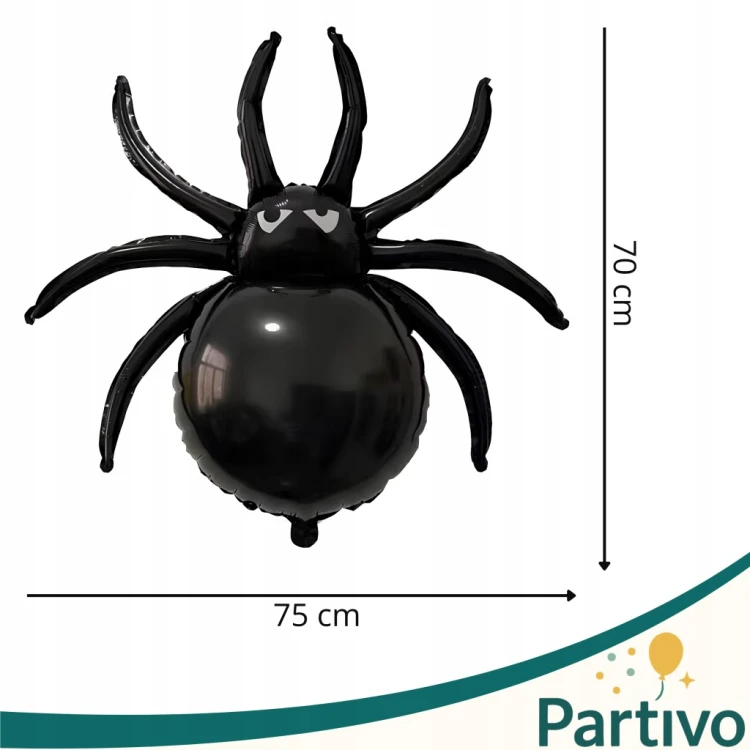 Balon Foliowy PAJĄK Czarny Duży Na Halloween OGROMNY Dekoracja 75 x 70 CM
