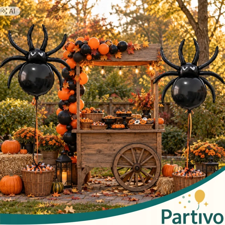 Balon Foliowy PAJĄK Czarny Duży Na Halloween OGROMNY Dekoracja 75 x 70 CM
