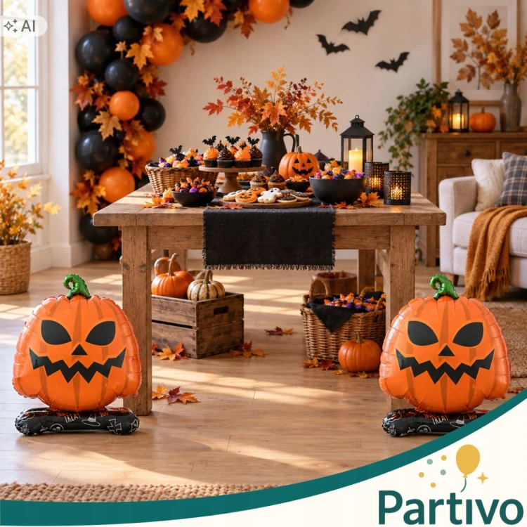 Balon Foliowy DYNIA Stojąca Pomarańczowa Duża Na Halloween Dekoracja 45 CM
