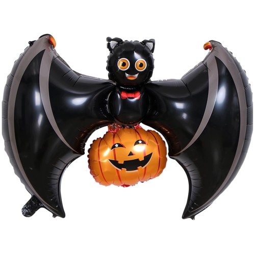 Balon Foliowy NIETOPERZ z Dynią Duży Na Halloween OGROMNY Dynia 80 x 60 CM