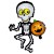 Balon Foliowy KOŚCIOTRUP Dynia Duży Na Halloween Szkielet z Dynią 65 x 45CM