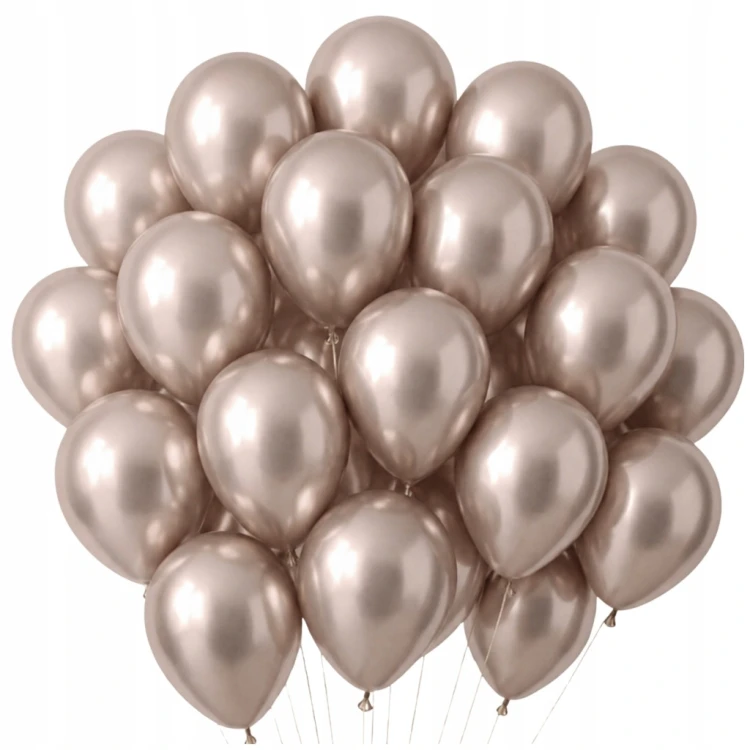 Balony Szampańskie Złoto Chrom Na Urodziny Ślub CHROMOWANE 30 cm 50 sztuk