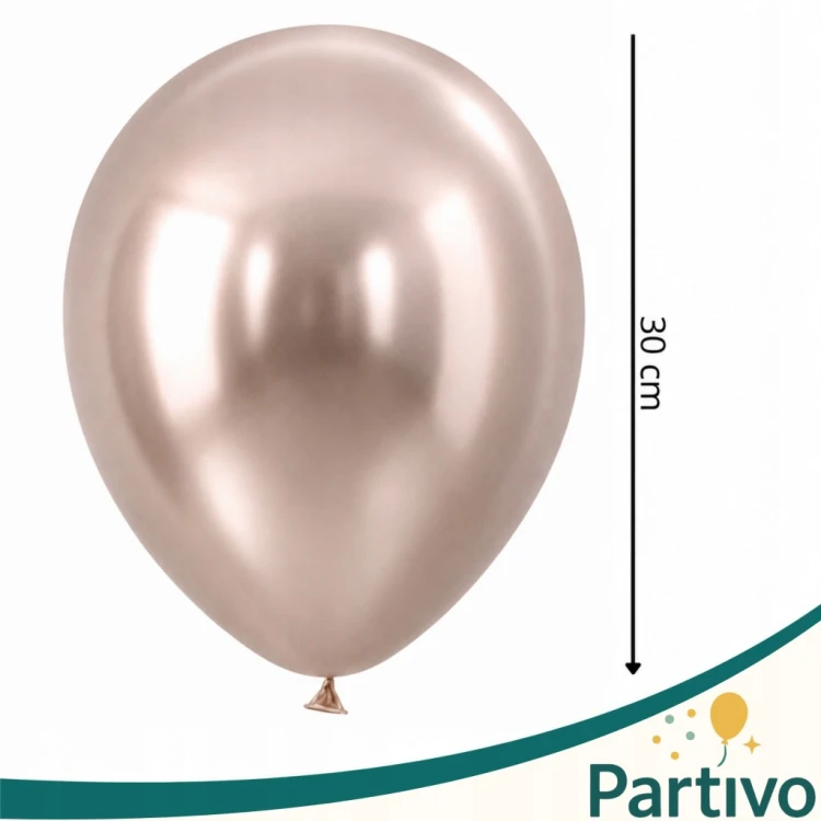 Balony Szampańskie Złoto Chrom Na Urodziny Ślub CHROMOWANE 30 cm 50 sztuk