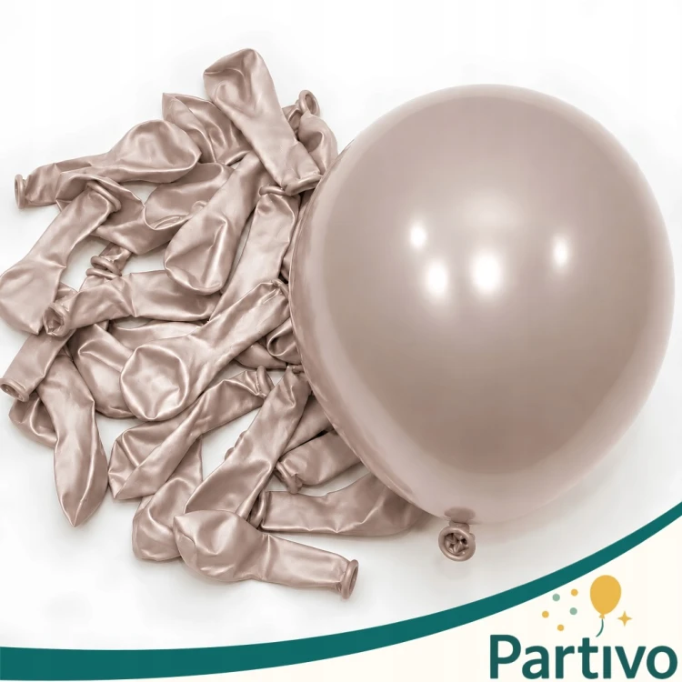 Balony Szampańskie Złoto Chrom Na Urodziny Ślub CHROMOWANE 30 cm 50 sztuk