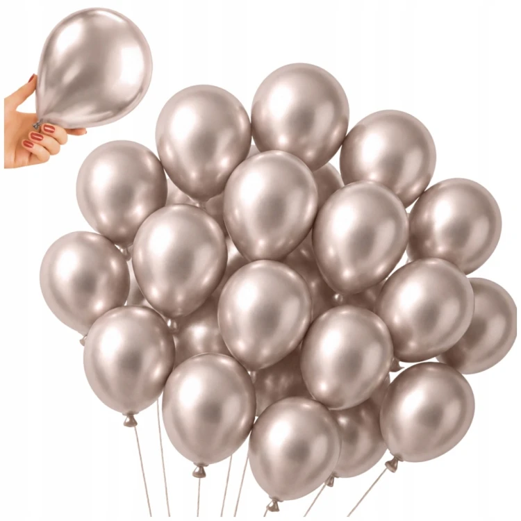 Balony SZAMPAŃSKIE ZŁOTO Chromowane MINI MAŁE 13cm 50szt ZESTAW DO GIRLANDY
