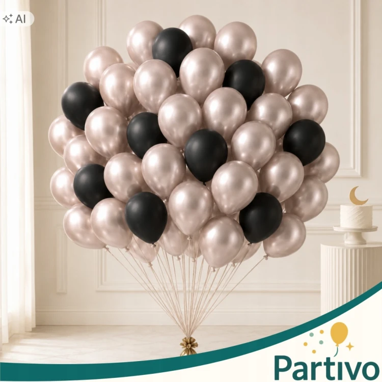 Balony SZAMPAŃSKIE ZŁOTO Chromowane MINI MAŁE 13cm 50szt ZESTAW DO GIRLANDY