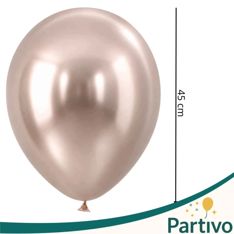 Balony Szampańskie Złoto CHROMOWANE 45cm URODZINOWE Duże Gigant 10 Sztuk