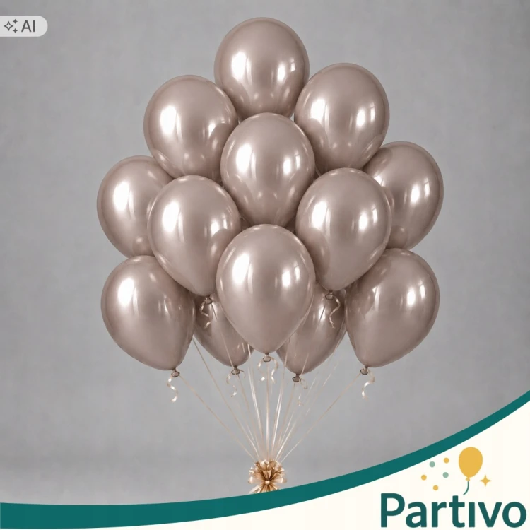 Balony Szampańskie Złoto CHROMOWANE 45cm URODZINOWE Duże Gigant 10 Sztuk