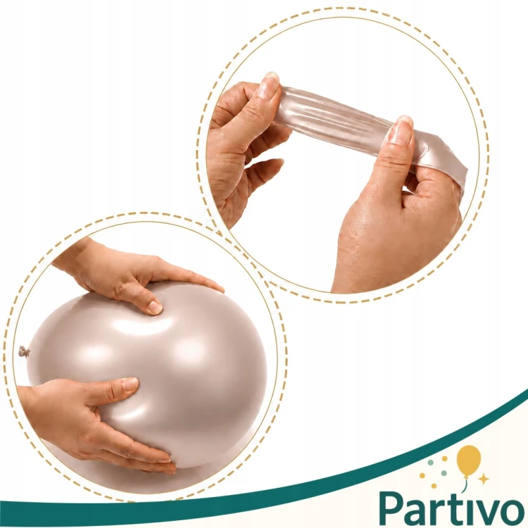 Balony Szampańskie Złoto CHROMOWANE 45cm URODZINOWE Duże Gigant 10 Sztuk