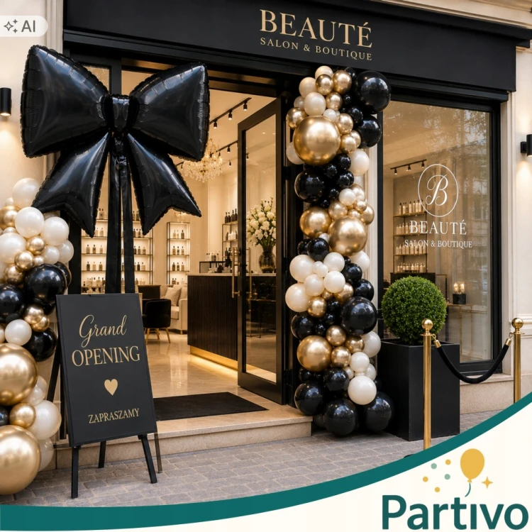 Czarna Kokarda BALON FOLIOWY kokardka 98CM Na Urodziny i Imprezy Duża XL