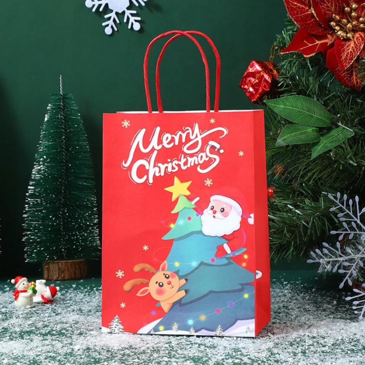 Torba PAPIEROWA PREZENTOWA ŚWIĄTECZNA na PREZENTY 6 SZT MIX 27x21x11 cm