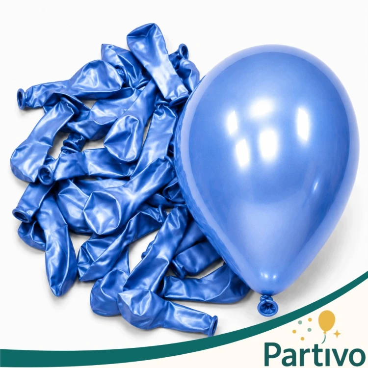 Balony Niebieskie CHROMOWANE 45cm URODZINOWE Na Urodziny Duże Gigant 10 szt