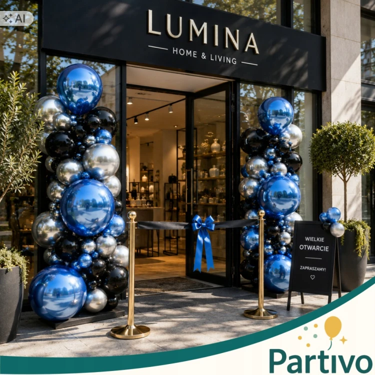 Balony Niebieskie CHROMOWANE 45cm URODZINOWE Na Urodziny Duże Gigant 10 szt