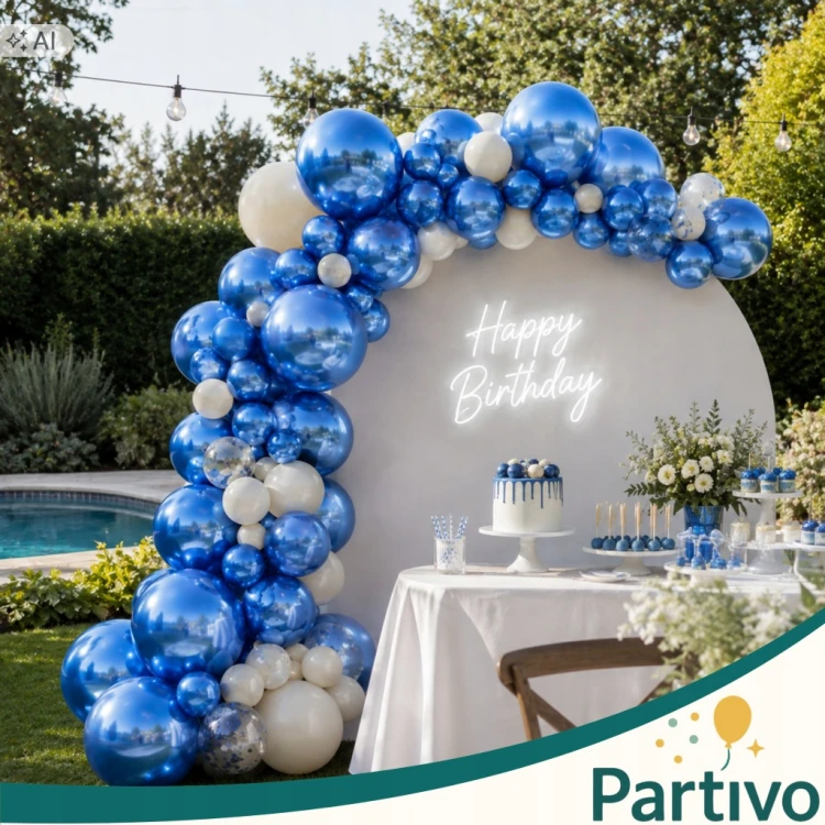 Balony NIEBIESKIE Chromowane MINI MAŁE 13 cm 50 szt ZESTAW DO GIRLANDY