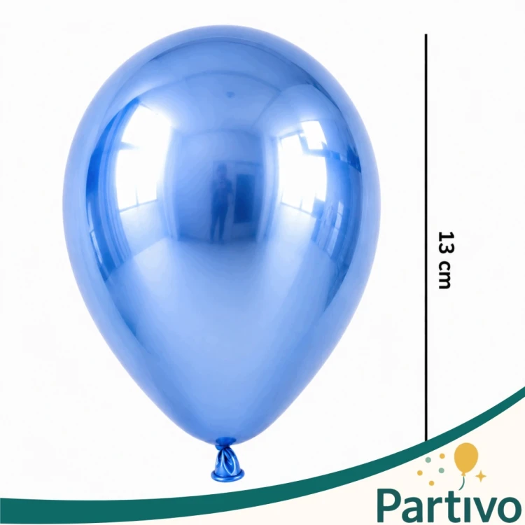 Balony NIEBIESKIE Chromowane MINI MAŁE 13 cm 50 szt ZESTAW DO GIRLANDY