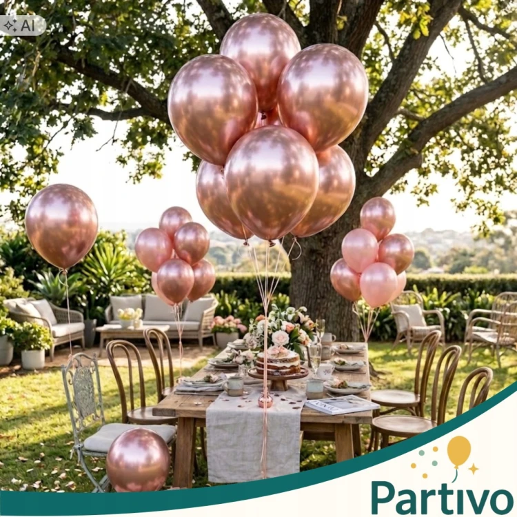 Balony Różowe ZŁOTO CHROM 45cm ŚLUB I WESELE Na Urodziny Duże Gigant 10 Szt