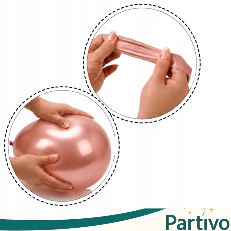 Balony Różowe ZŁOTO CHROM 45cm ŚLUB I WESELE Na Urodziny Duże Gigant 10 Szt