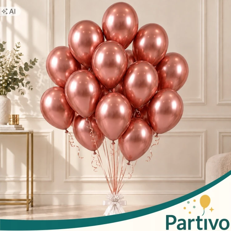 BALONY Różowe Złoto MINI MAŁE 13cm WESELE Rose Gold 50sz Zestaw do GIRLANDY
