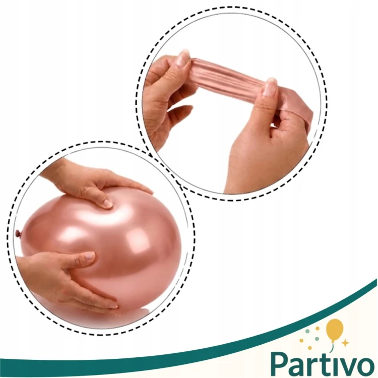 BALONY Różowe Złoto MINI MAŁE 13cm WESELE Rose Gold 50sz Zestaw do GIRLANDY