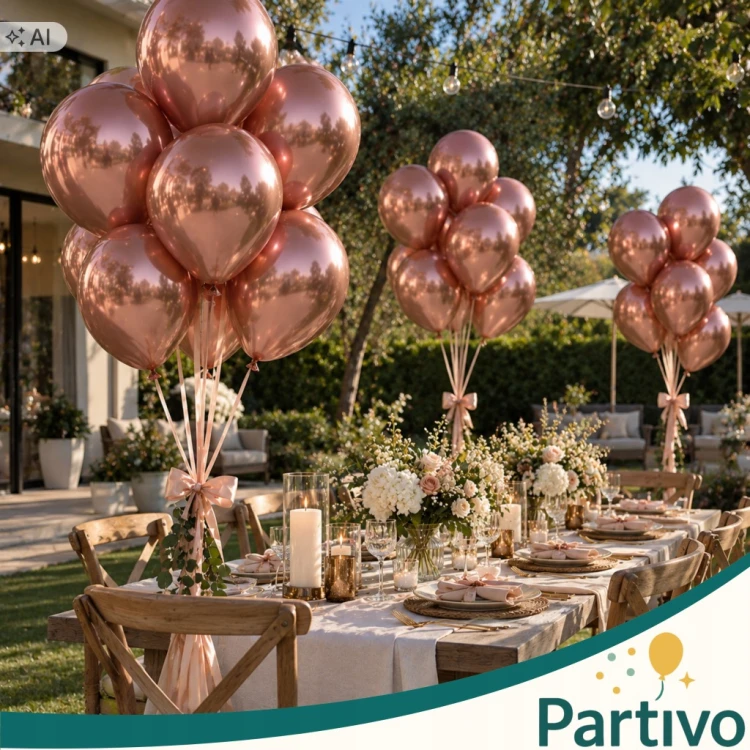 BALONY Różowe Złoto MINI MAŁE 13cm WESELE Rose Gold 50sz Zestaw do GIRLANDY