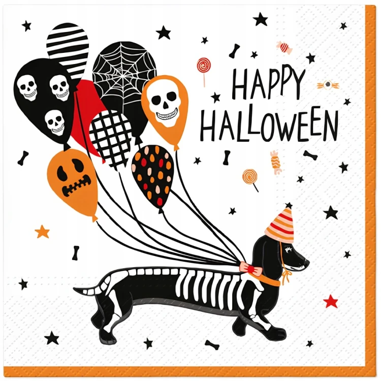 SERWETKI papierowe Białe Pajęczyna Duchy 20 sztuk 33 x 33 cm HALLOWEEN